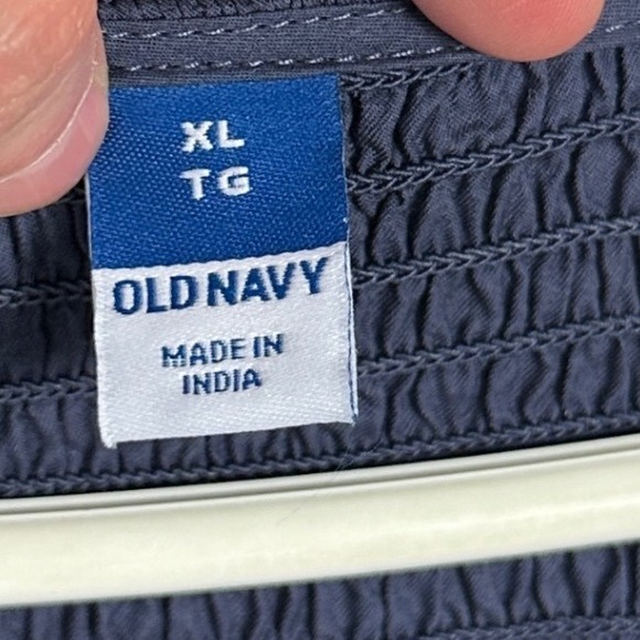 Old Navy Blue Smocked Maxi Dress Womens Sz XL Cotton Form 2024 Pockets‎ Long NEW - Picture 5 of 16